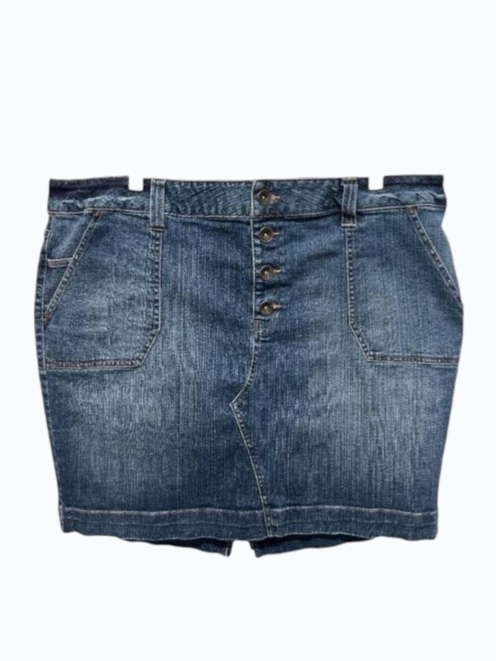 Lane Bryant Denim Skirt Size 24 Blue Medium Wash Button Fly